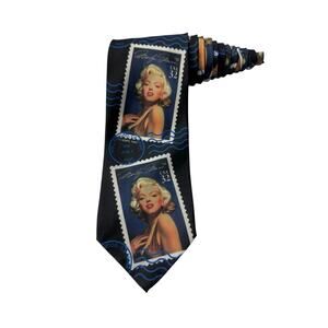 Ralph Marlin Marilyn Monroe Stamps 1995 Vintage Novelty Necktie
